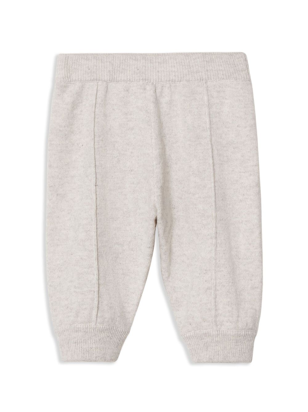 Brunello Cucinelli Kids 缝线细节羊绒长裤 - 灰色
