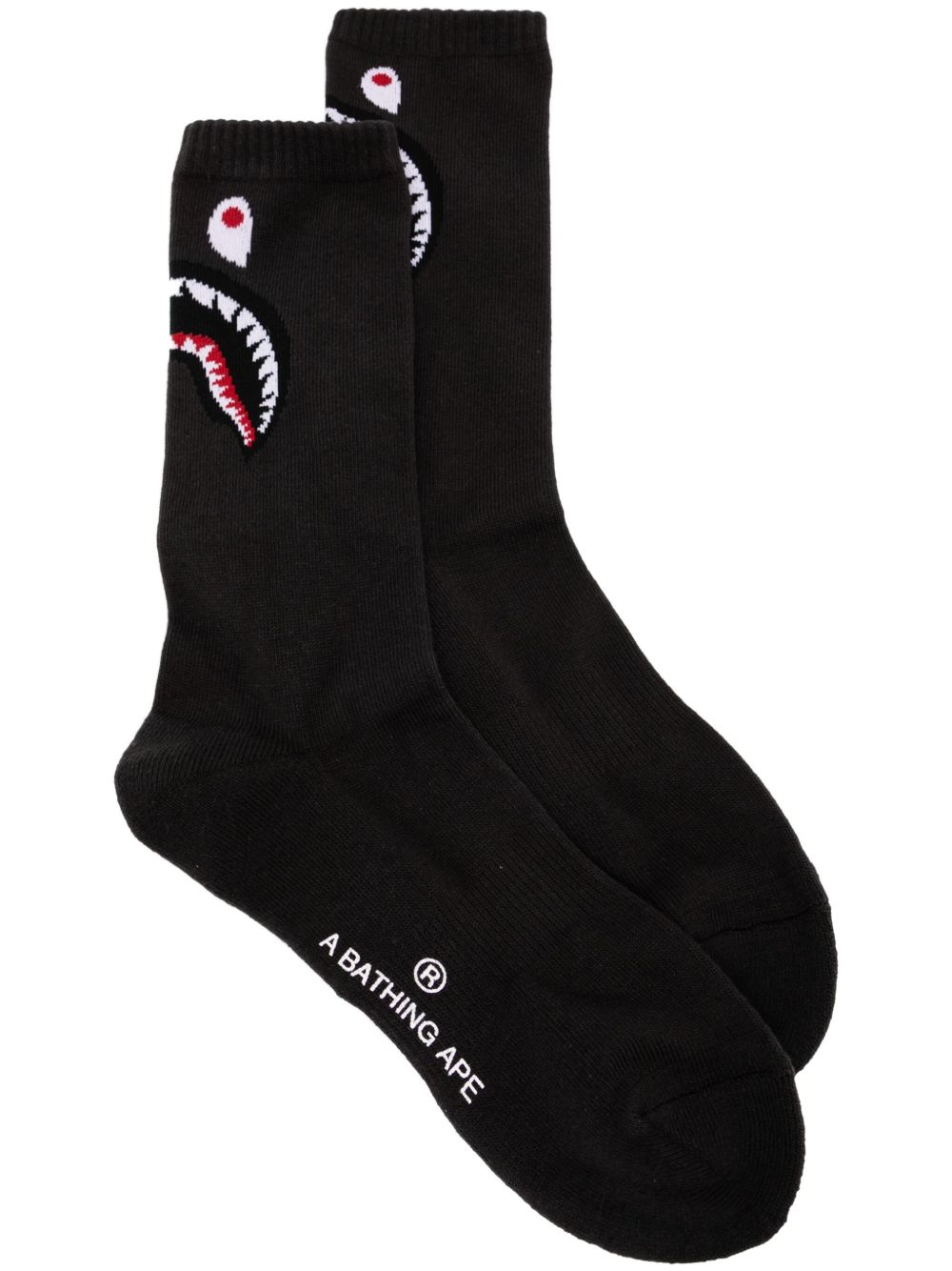 A BATHING APE® 嵌花针织袜 - 黑色