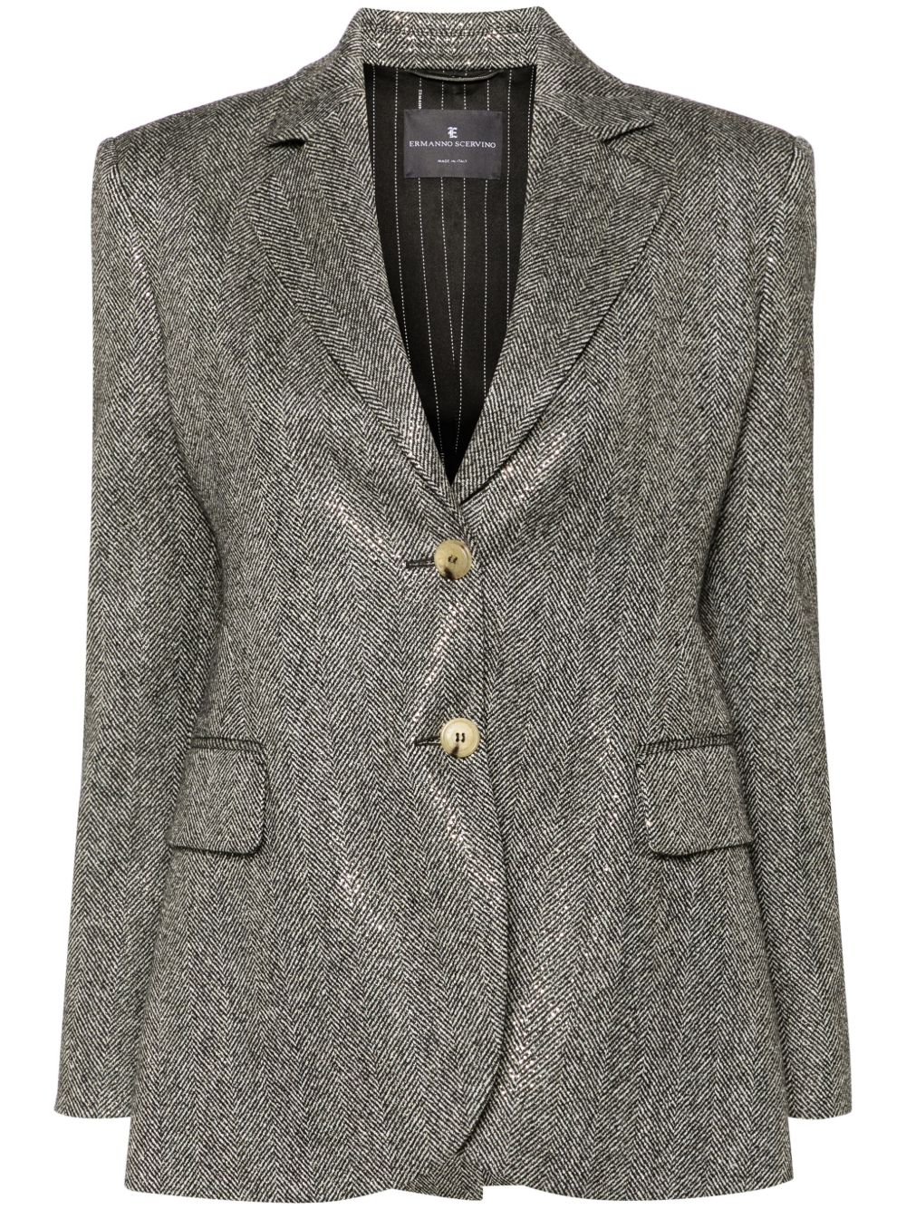 Ermanno Scervino 水钻缀饰西装夹克 - 黑色