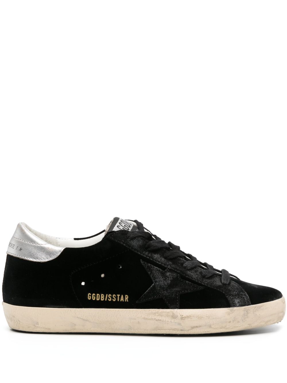 Golden Goose Super-Star 丝绒运动鞋 - 黑色