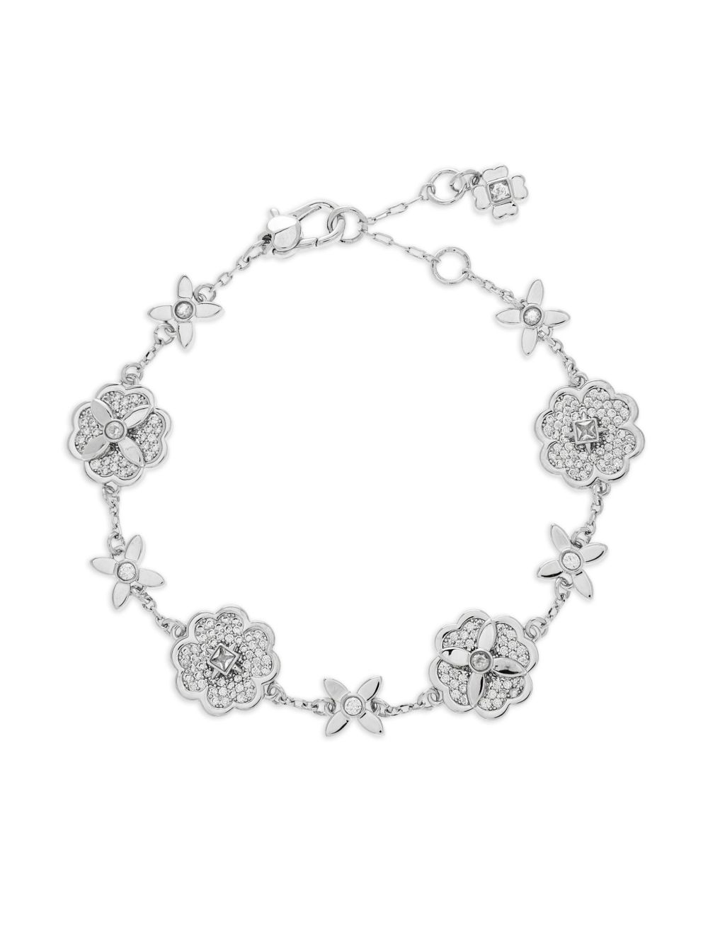 Kate Spade 缀饰花卉图案手链 - 银色