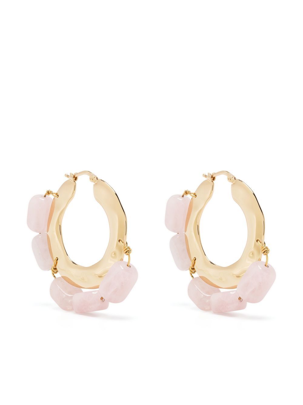 Jil Sander 晶饰圆形耳环 - 粉色