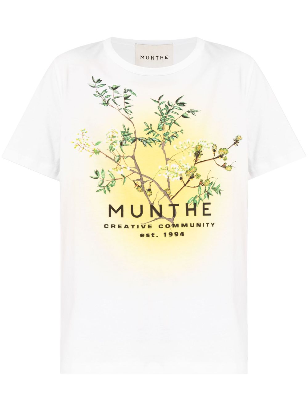 MUNTHE Omeo logo印花T恤 - 白色