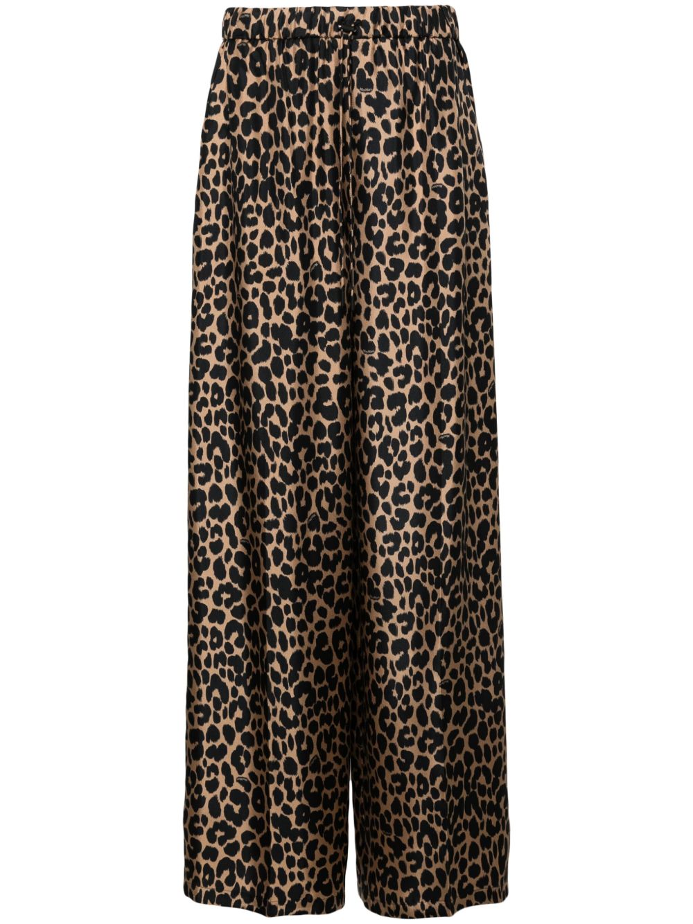 Max Mara Ghinea 豹纹帕拉松长裤 - 褐色
