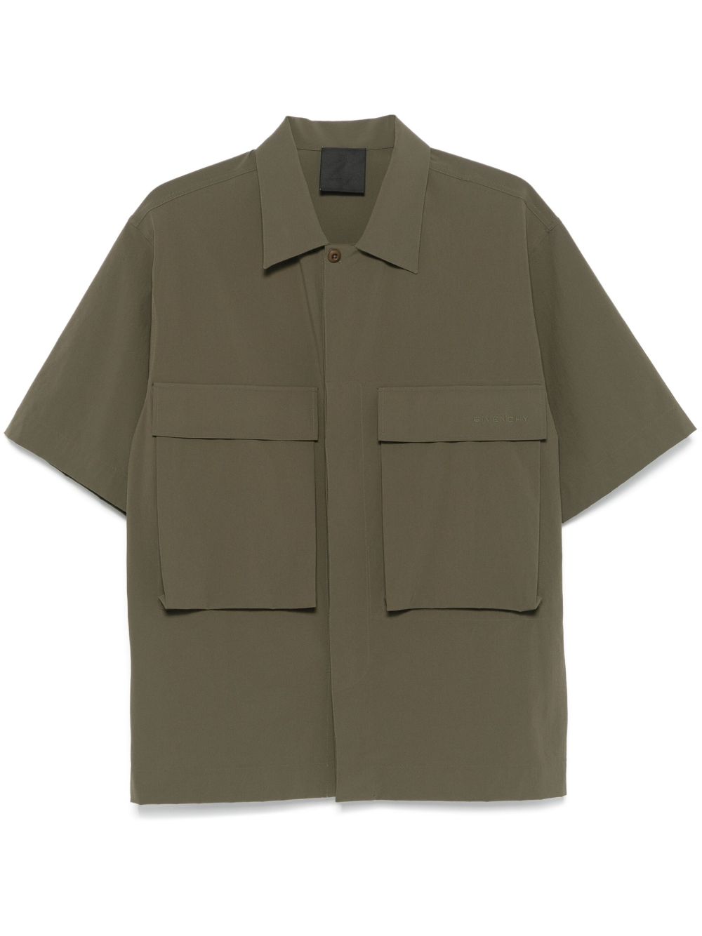 Givenchy logo刺绣衬衫 - 绿色