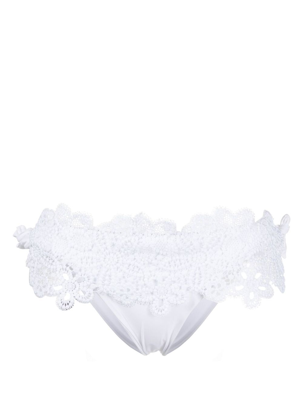 Ermanno Scervino 蕾丝细节比基尼三角裤 - 白色