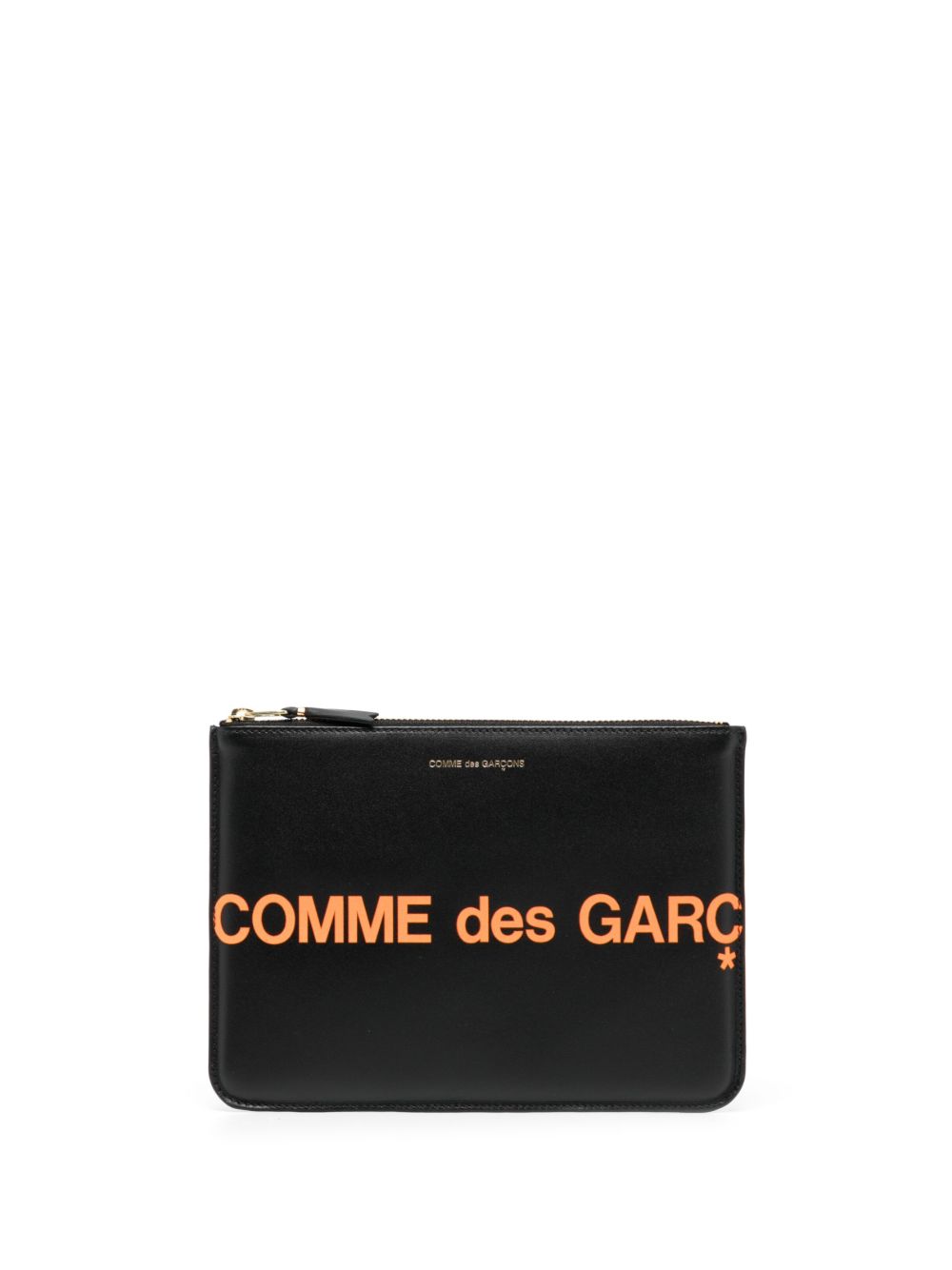 Comme Des Garçons Wallet logo印花皮质钱包 - 黑色
