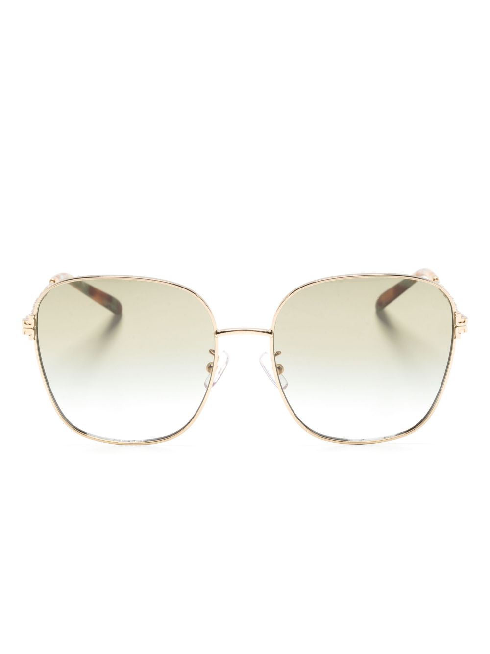Tory Burch 超大方框太阳眼镜 - 金色