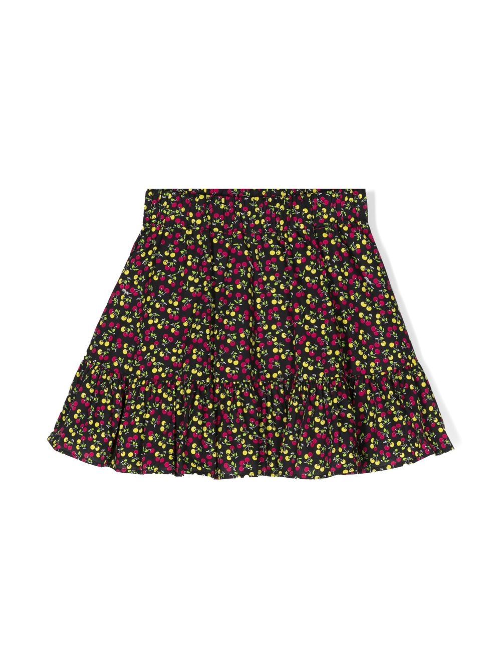MSGM Kids 花卉印花伞形半身裙 - 黑色
