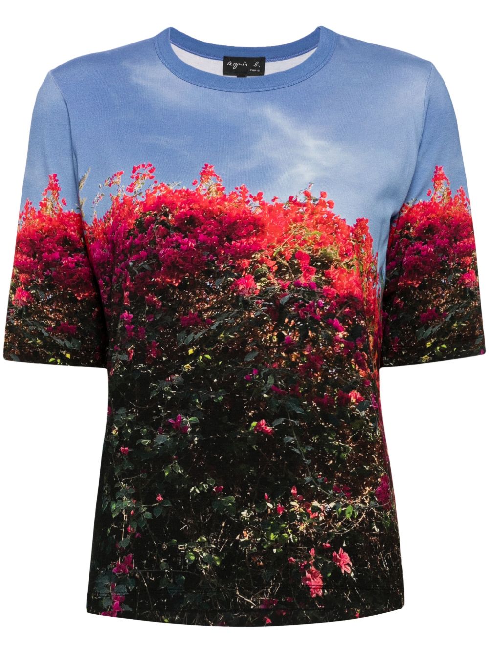 agnès b. Brando Bougainvilleas 印花T恤 - 蓝色