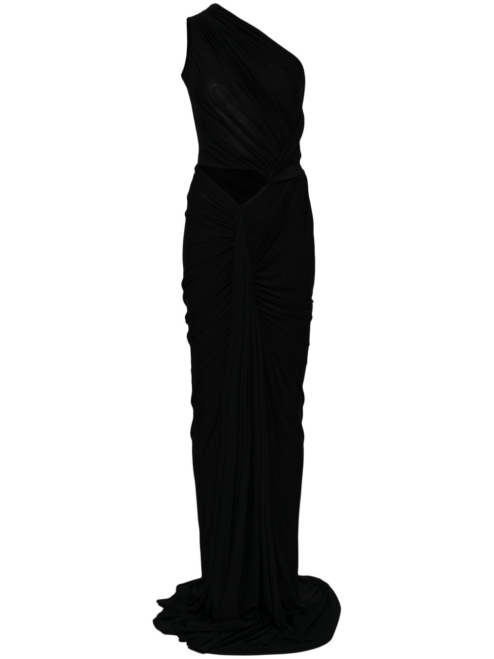 Rick Owens Lilies one-shoulder draped gown - 黑色