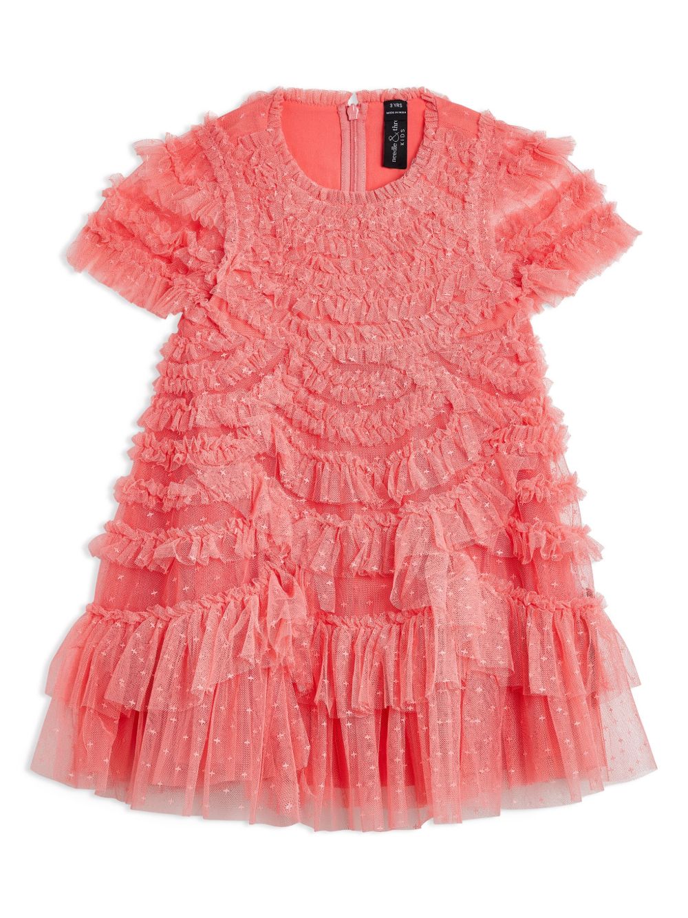 NEEDLE & THREAD KIDS 荷叶边连衣裙 - 粉色