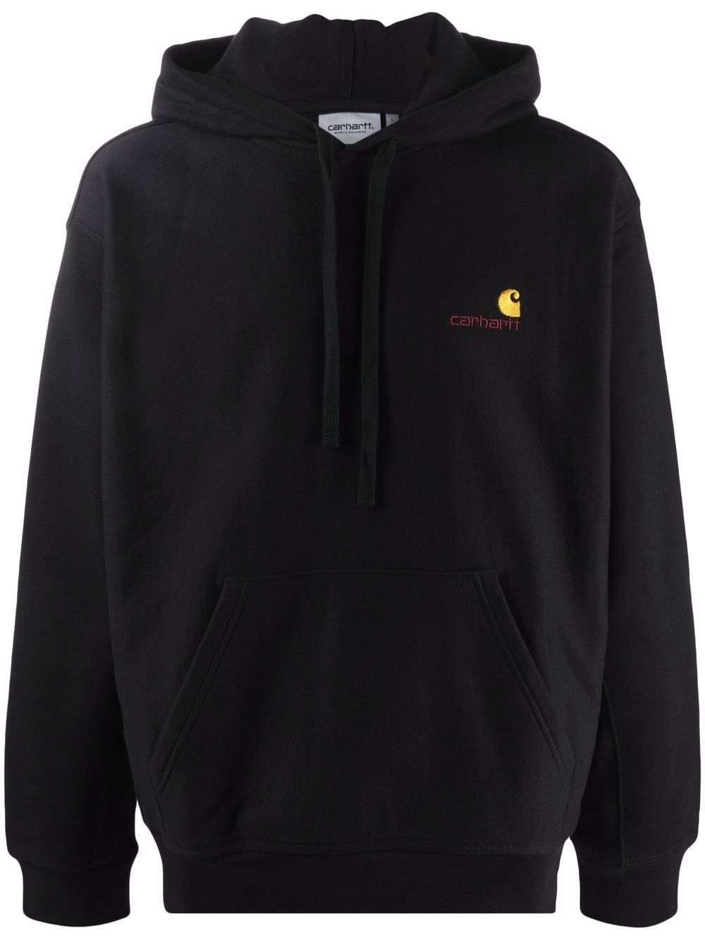 Carhartt WIP logo刺绣抽绳连帽衫 - 黑色
