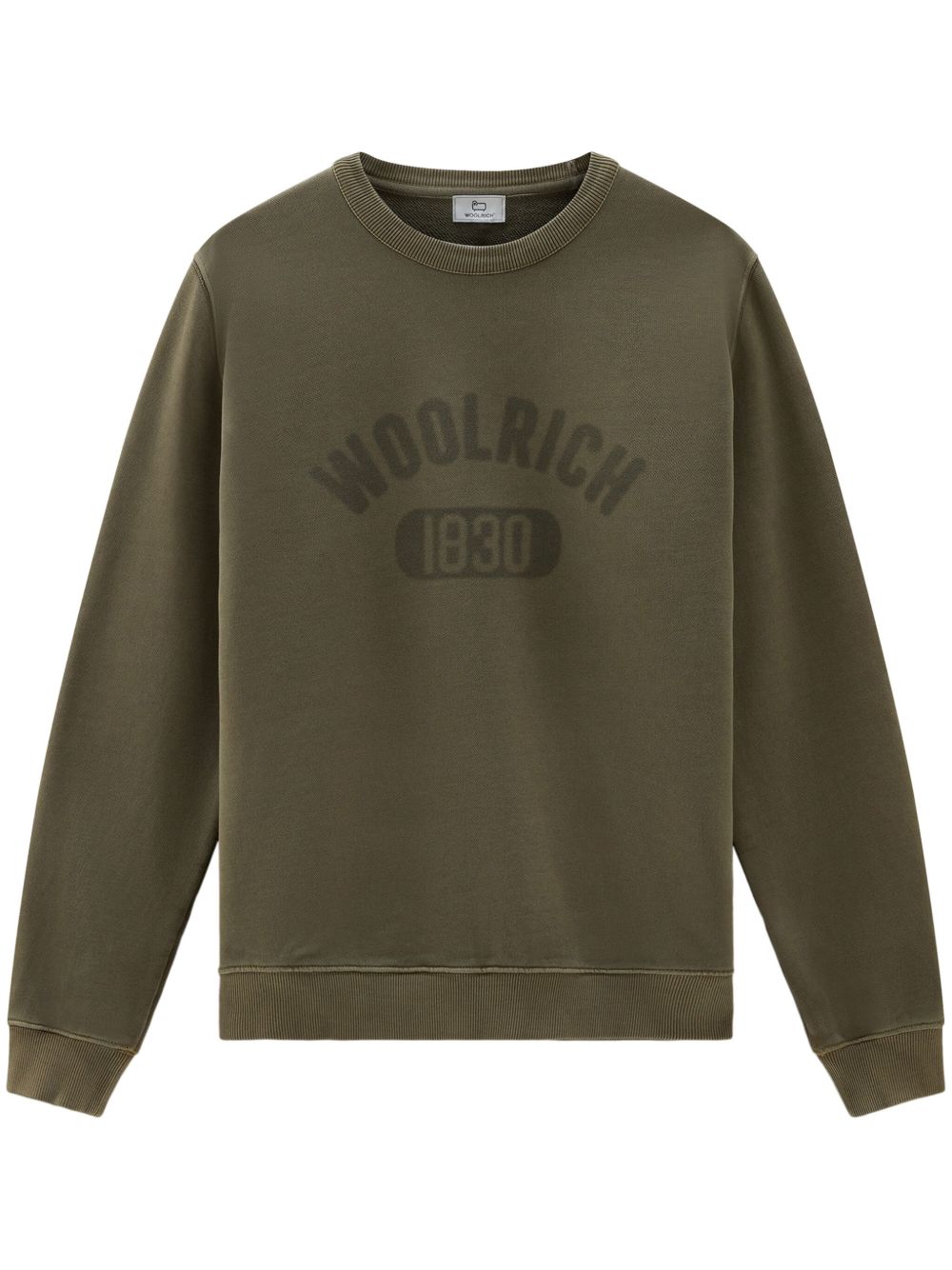 Woolrich logo印花棉卫衣 - 绿色
