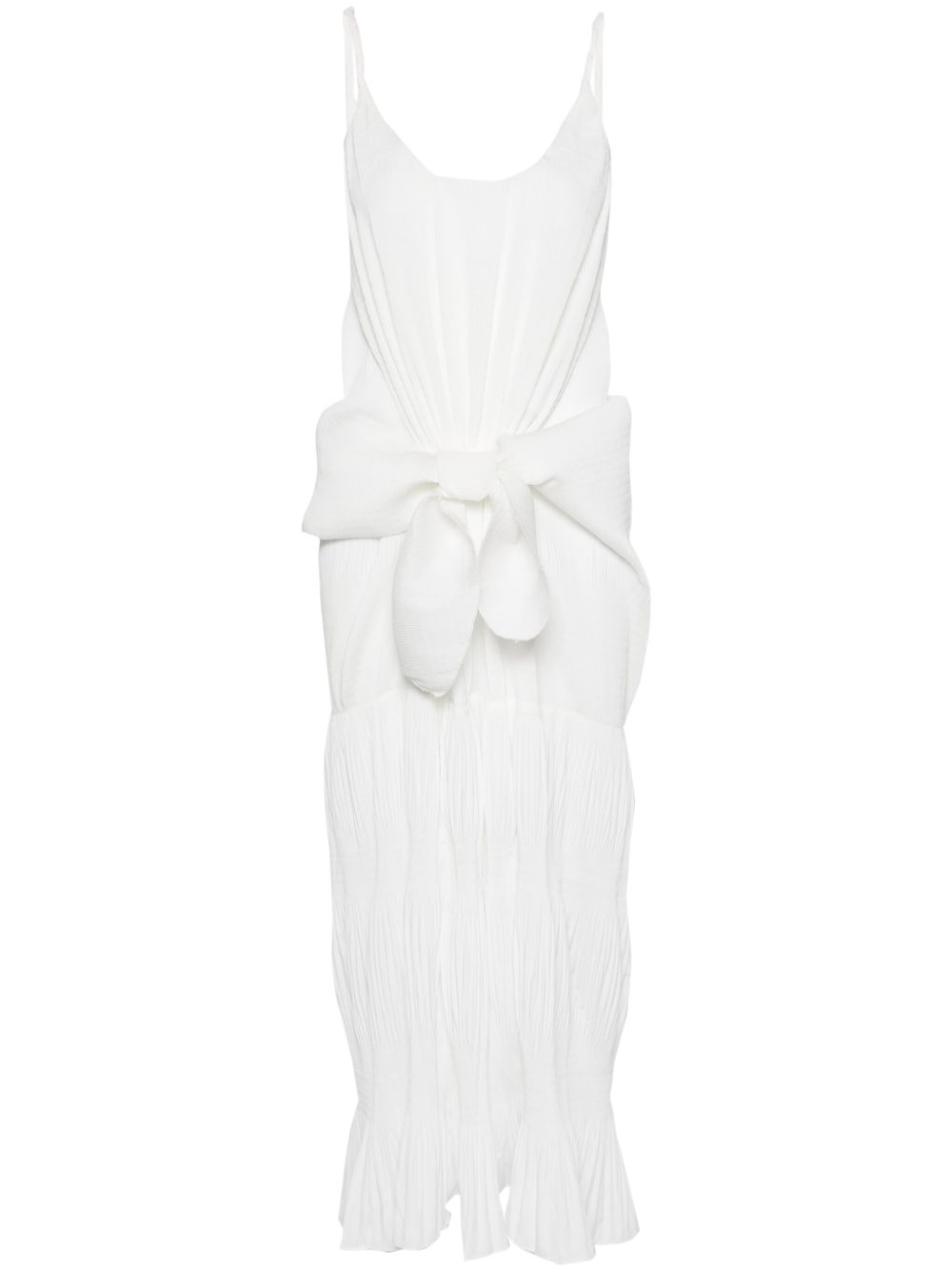 JW Anderson 结饰细节细褶连衣裙 - 白色