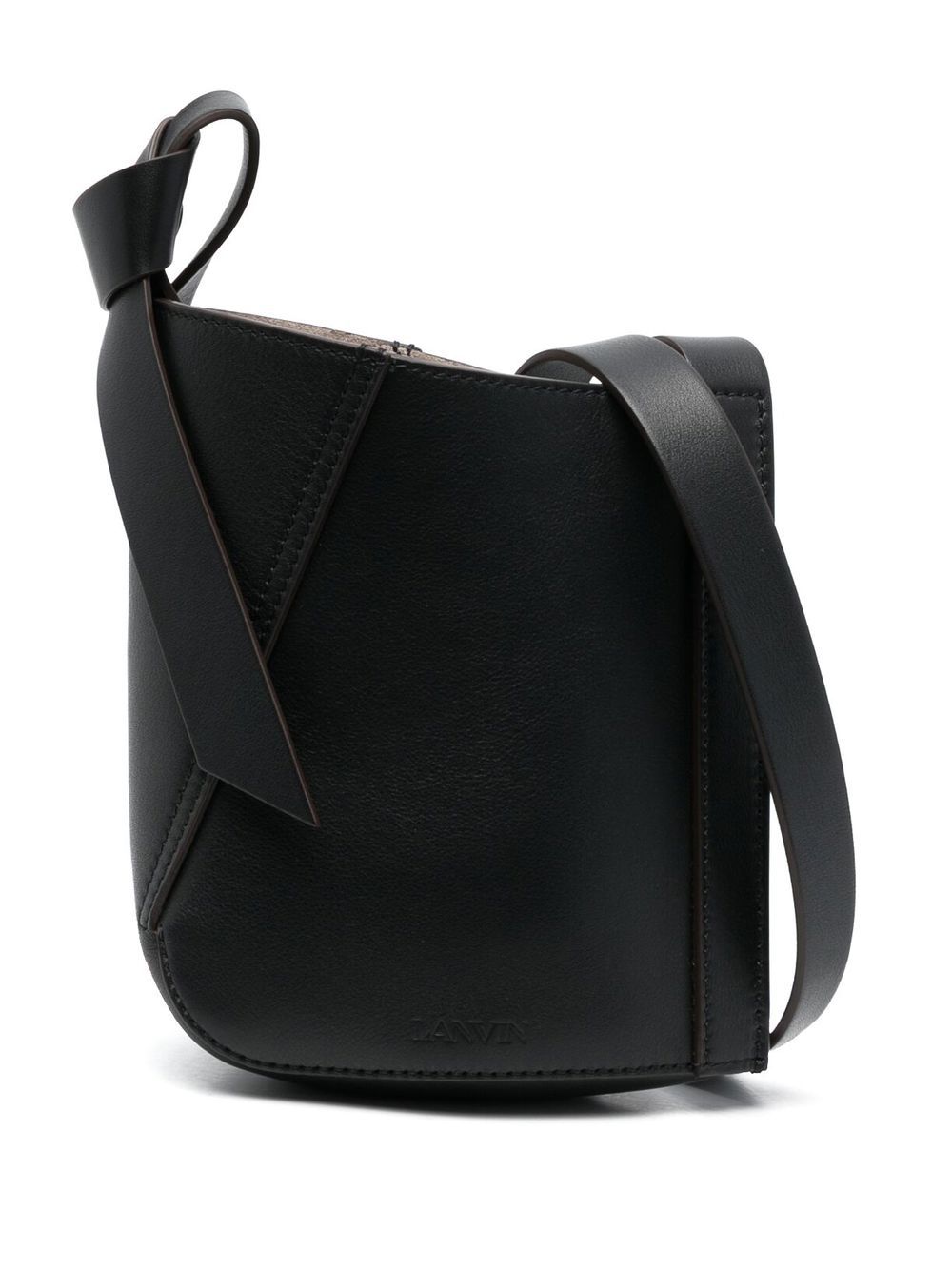 Lanvin Hobo Tie 皮质单肩包 - 黑色