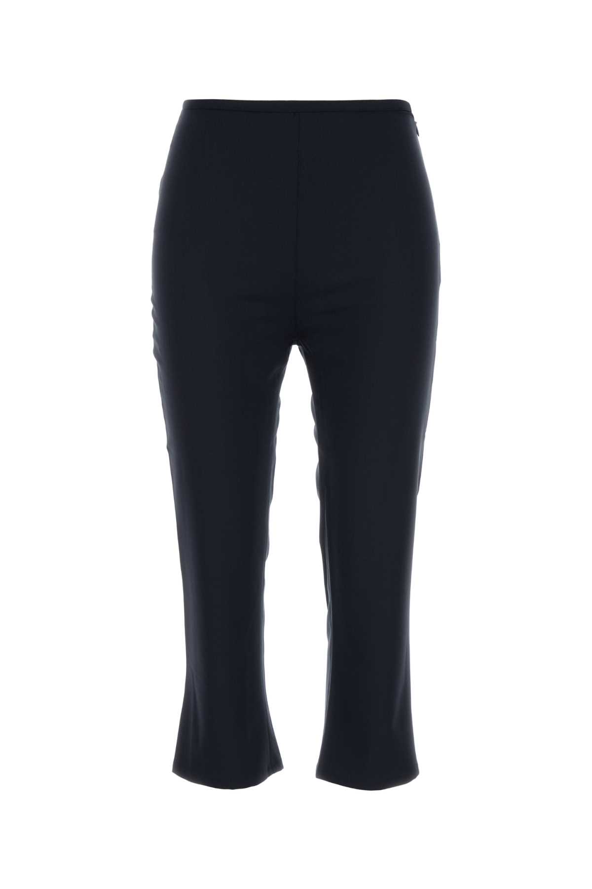 Alessandra Rich Navy Blue Stretch Wool Capri Pant