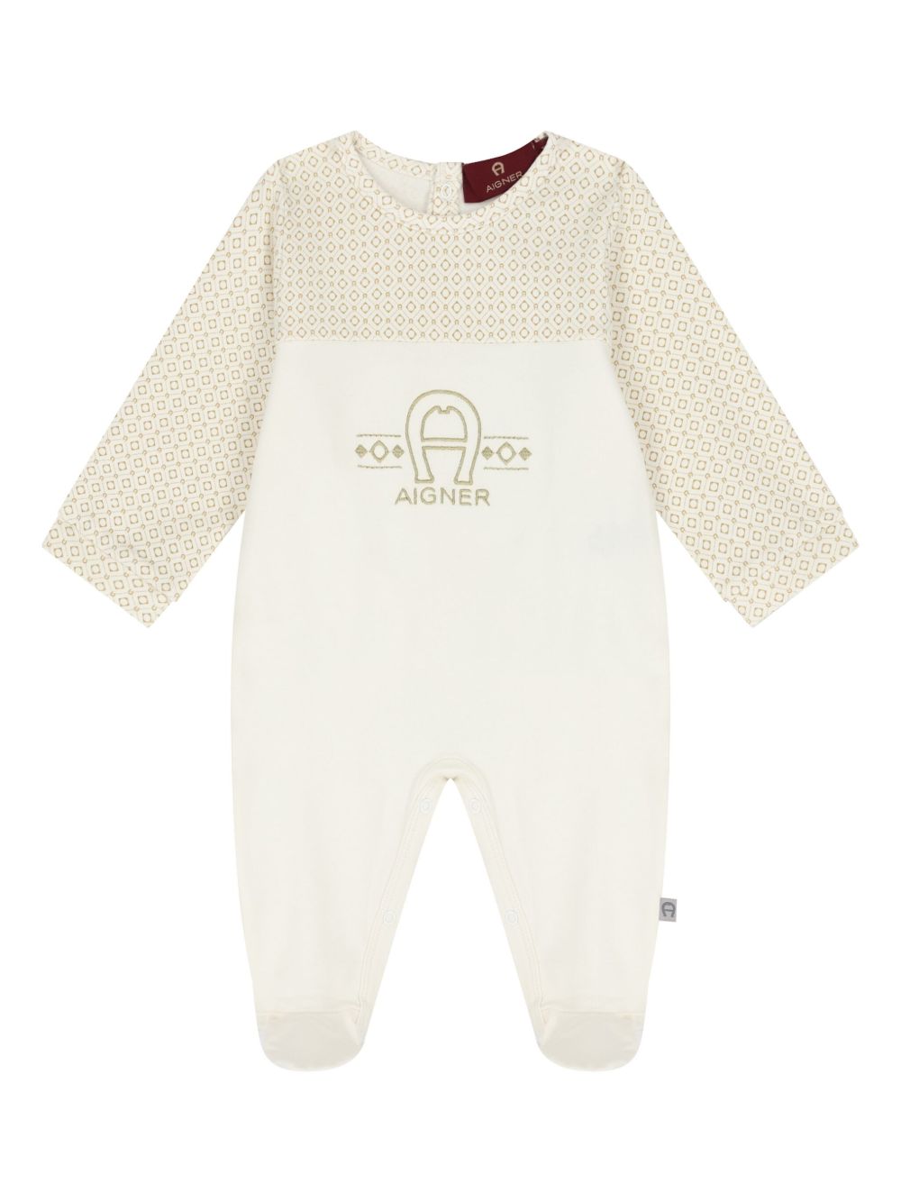Aigner Kids logo刺绣连体衣 - 中性色