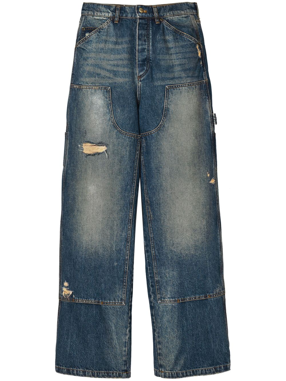 Marc Jacobs Grunge 阔腿工装牛仔裤 - 蓝色