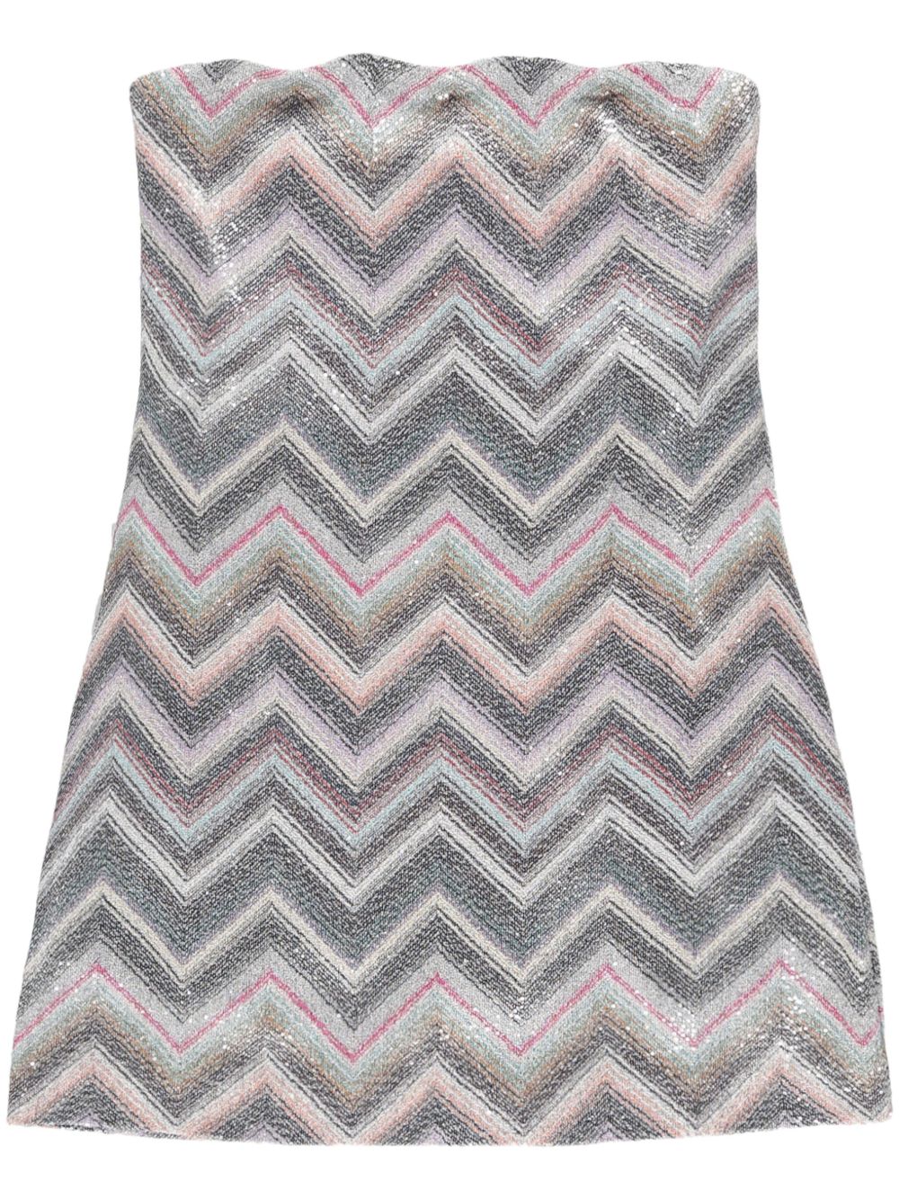 Missoni Z字形图案连衣裙 - 蓝色