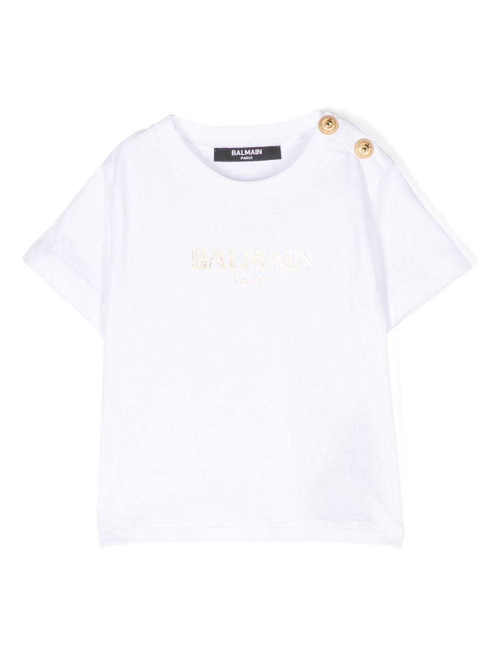 Balmain Kids logo印花T恤 - 白色