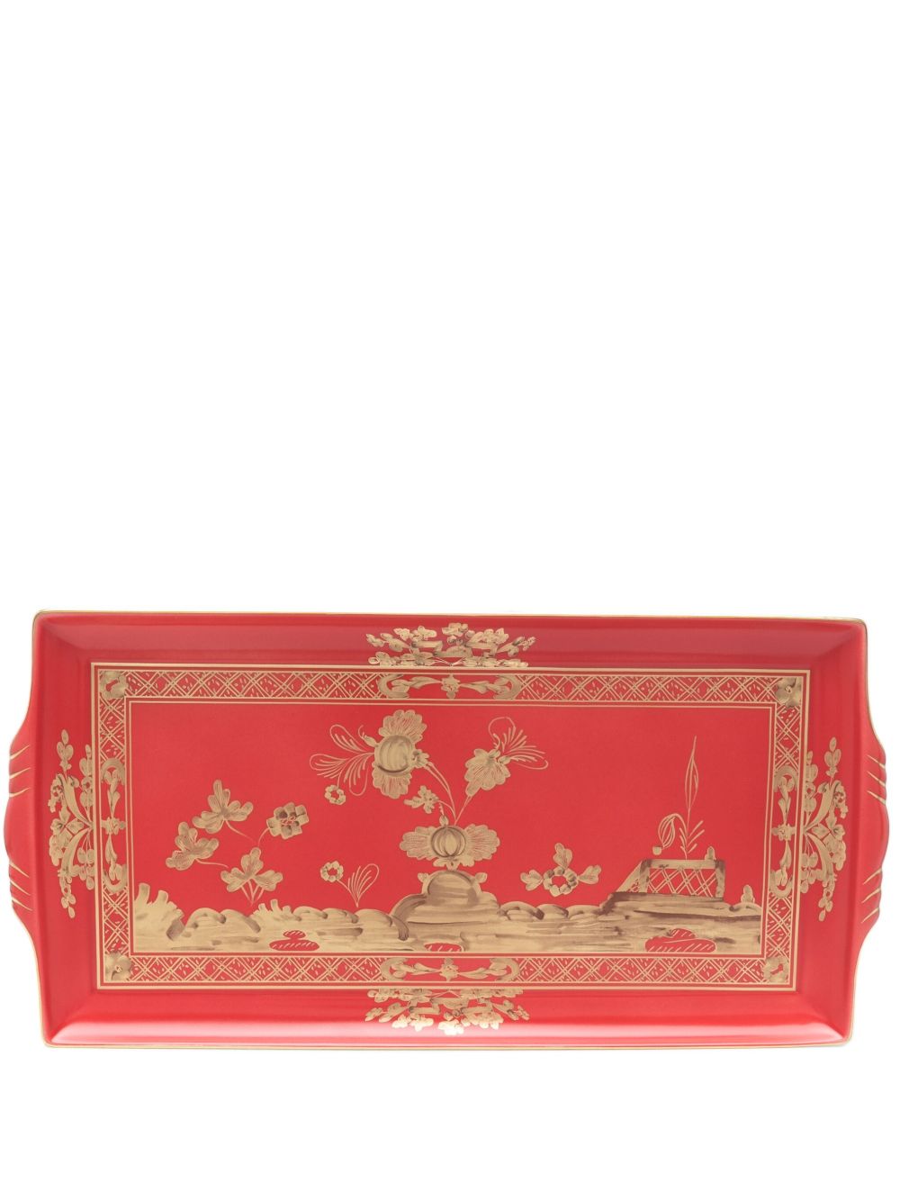 GINORI 1735 长方形托盘（33.3厘米 x 1.7厘米） - 红色