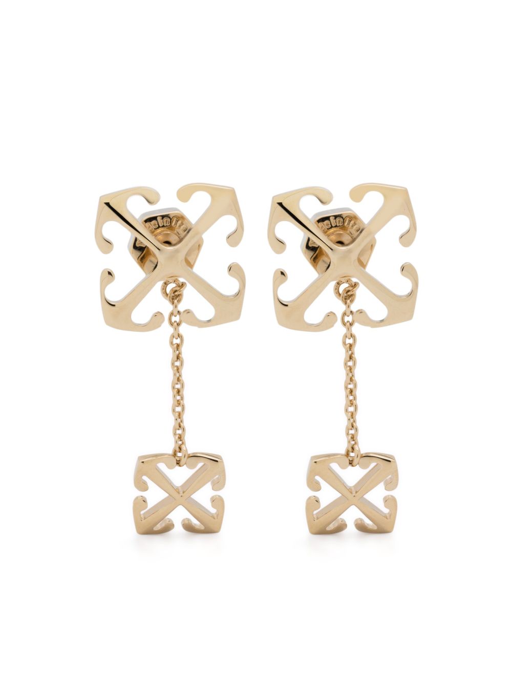 Off-White Double Arrow 吊饰耳环 - 金色