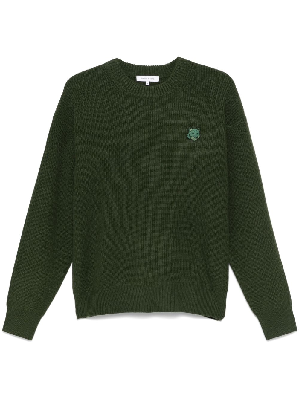 Maison Kitsuné 狐狸图案毛衣 - 绿色