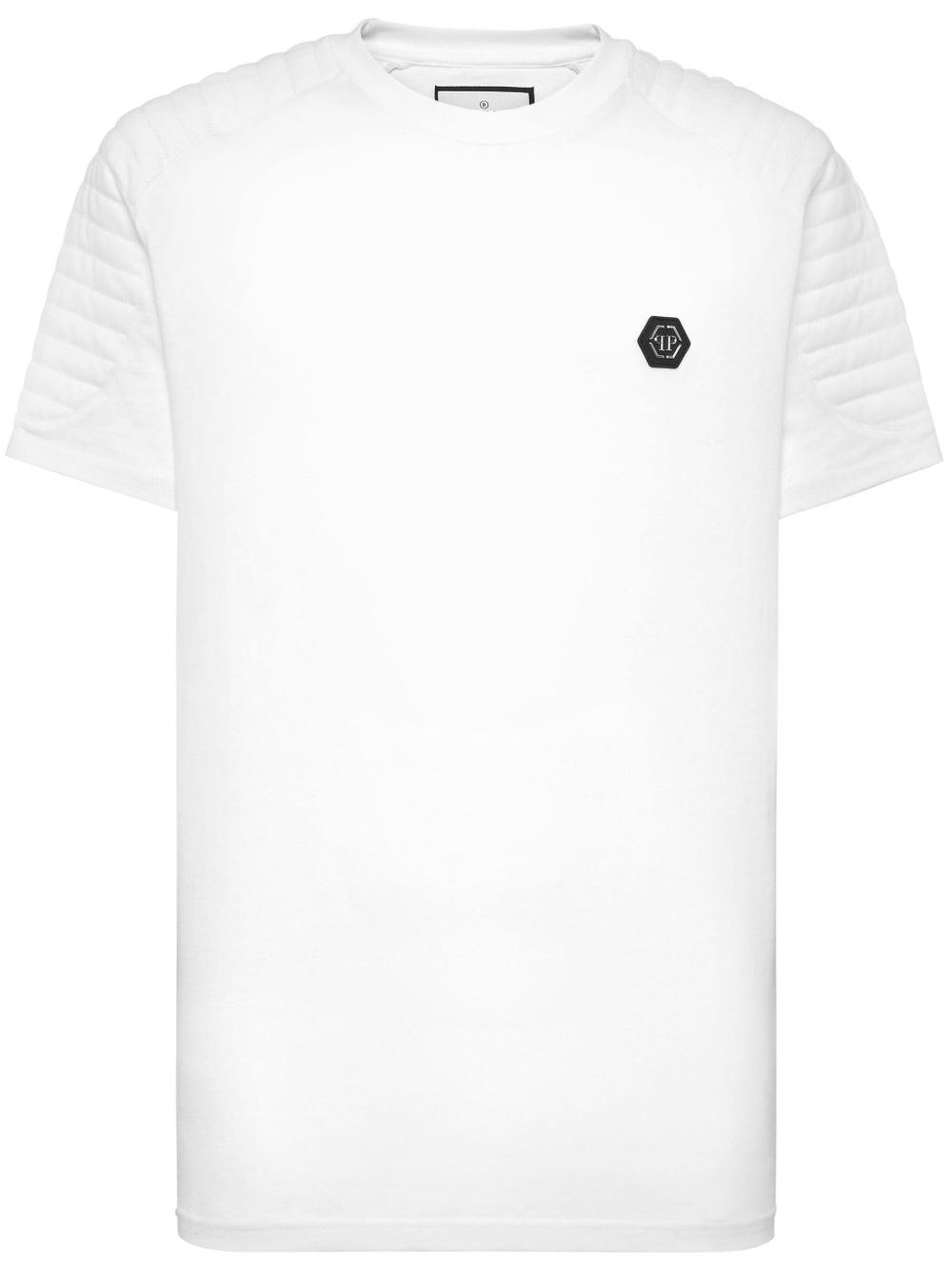 Philipp Plein logo标牌棉T恤 - 白色