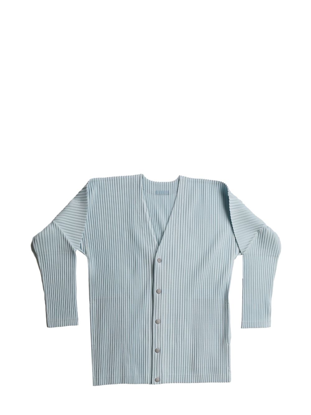 Homme Plissé Issey Miyake plissé-effect v-neck cardigan - 灰色