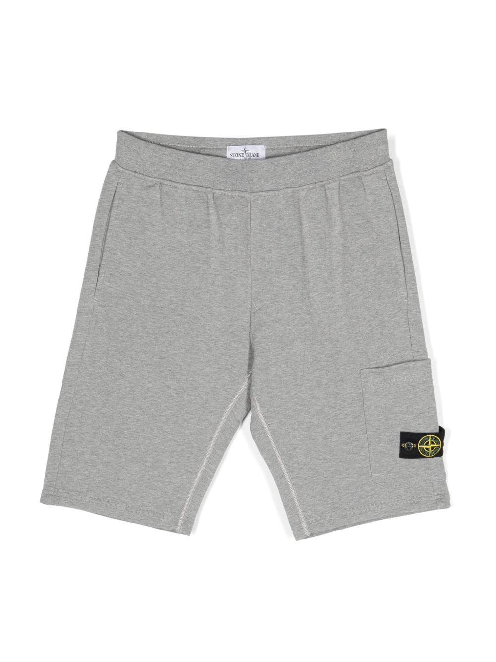 Stone Island Junior 混色效果棉运动短裤 - 灰色