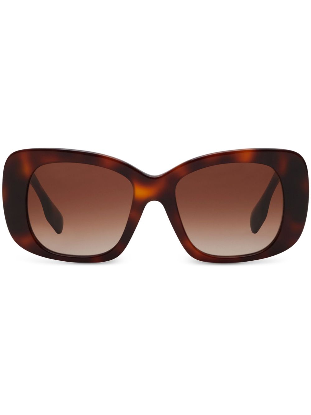 Burberry Eyewear logo压纹超大框太阳眼镜 - 褐色