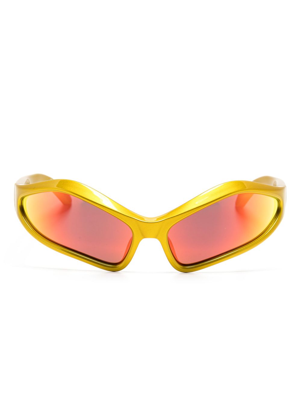 Balenciaga Eyewear Fennec 几何形镜框太阳眼镜 - 黄色