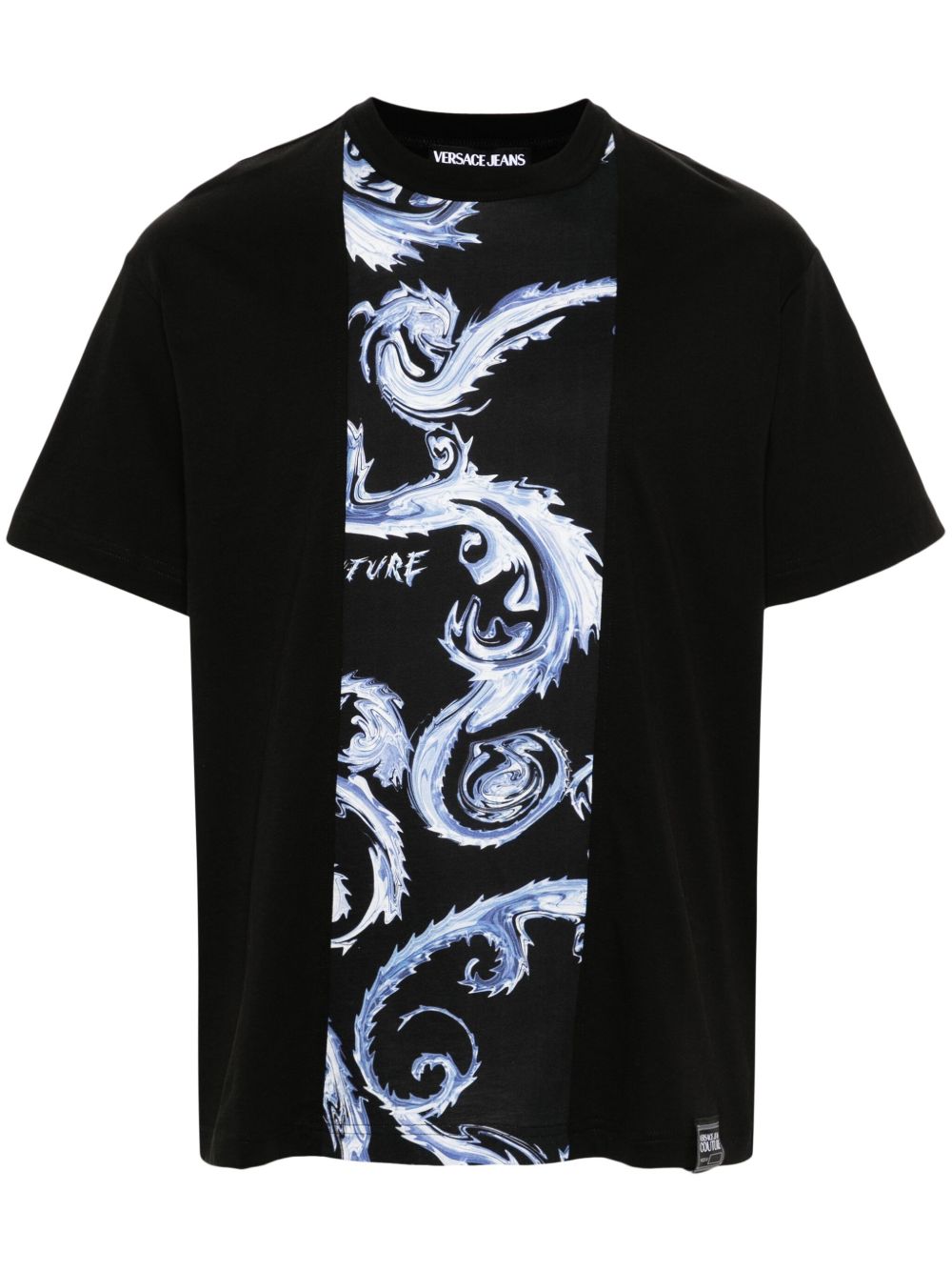 Versace Jeans Couture Barocco 印花棉T恤 - 黑色