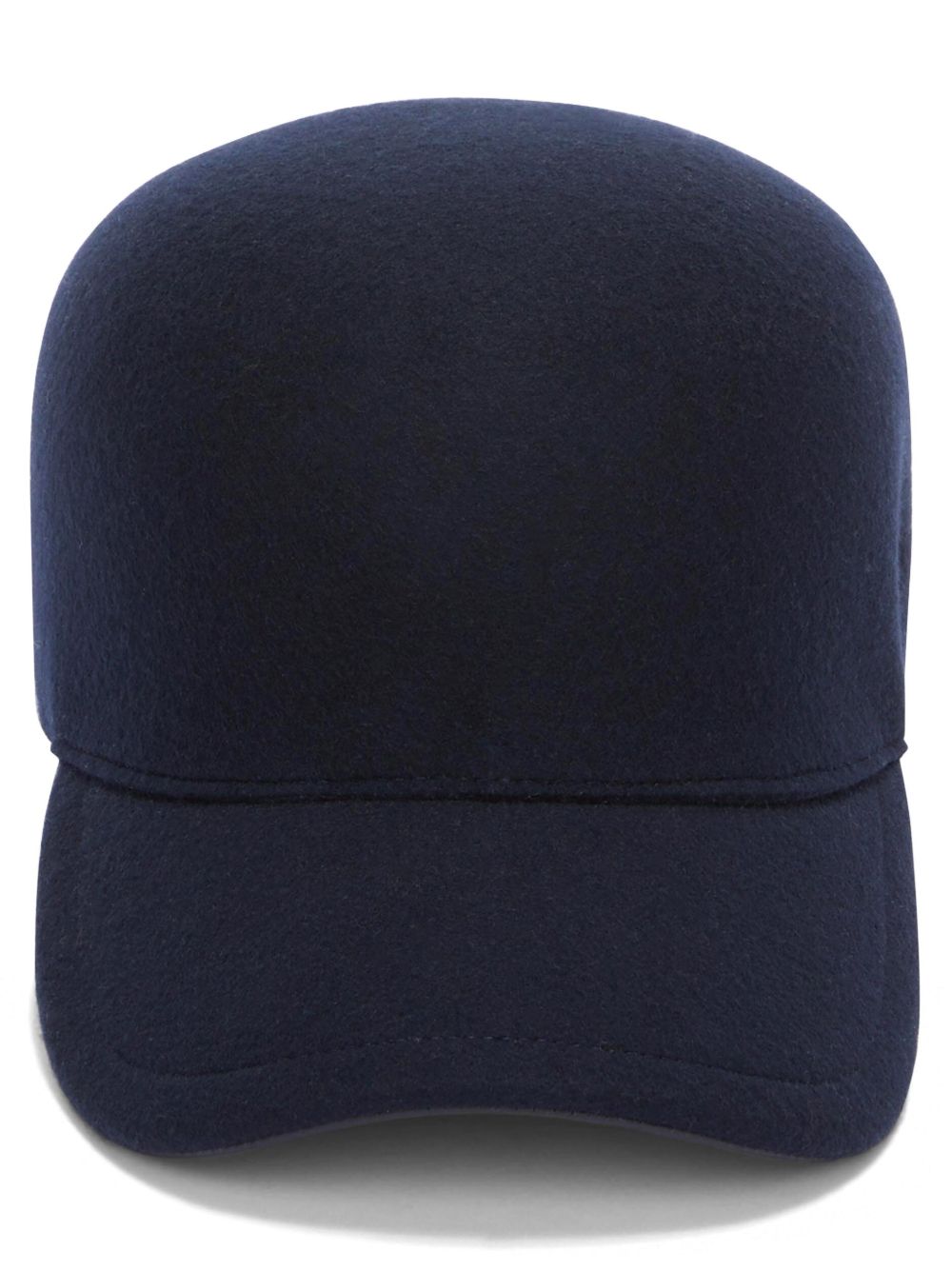 Jil Sander logo刺绣羊毛棒球帽 - 蓝色