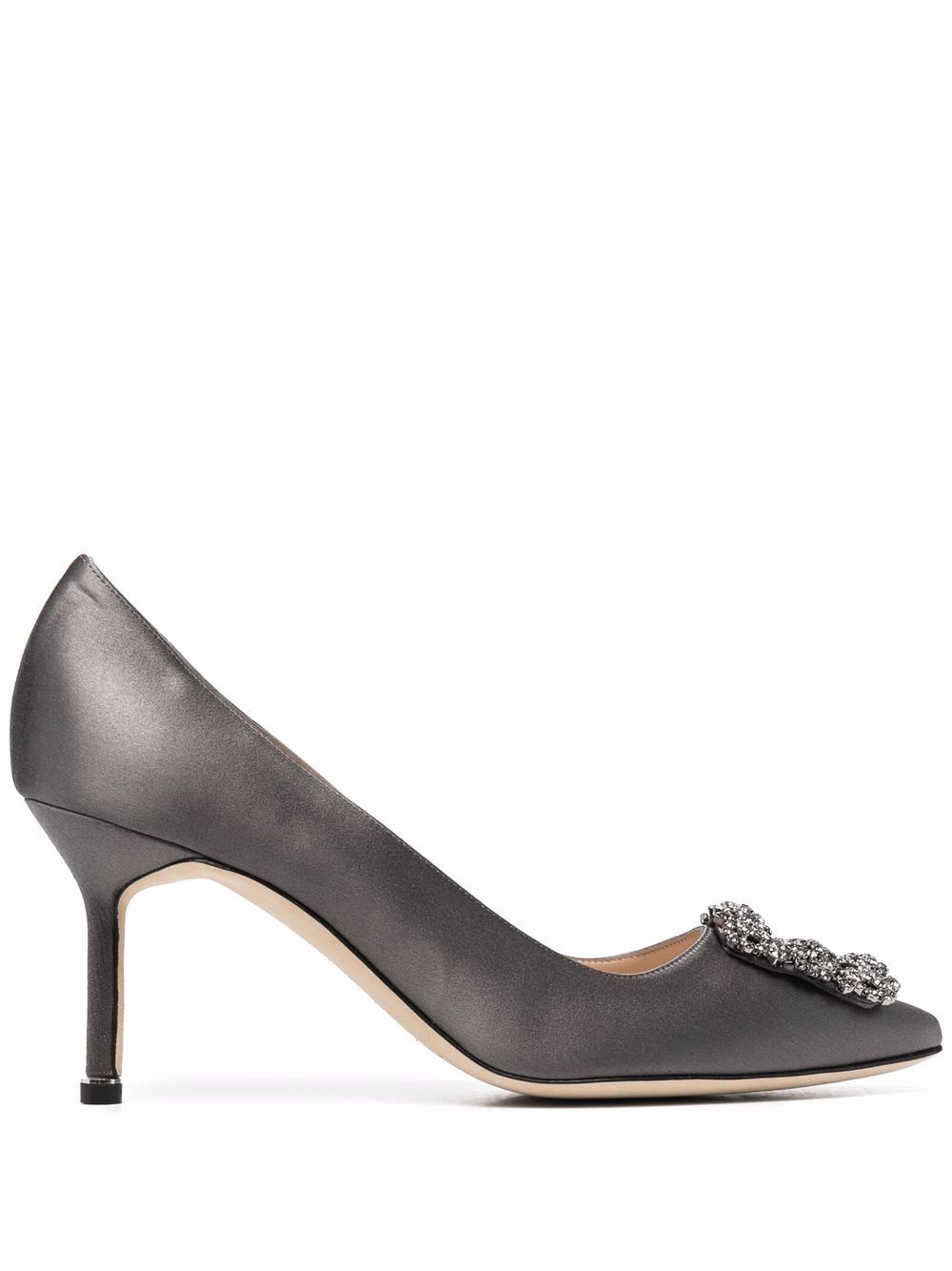 Manolo Blahnik Hangisi 宝石中跟鞋 - 灰色