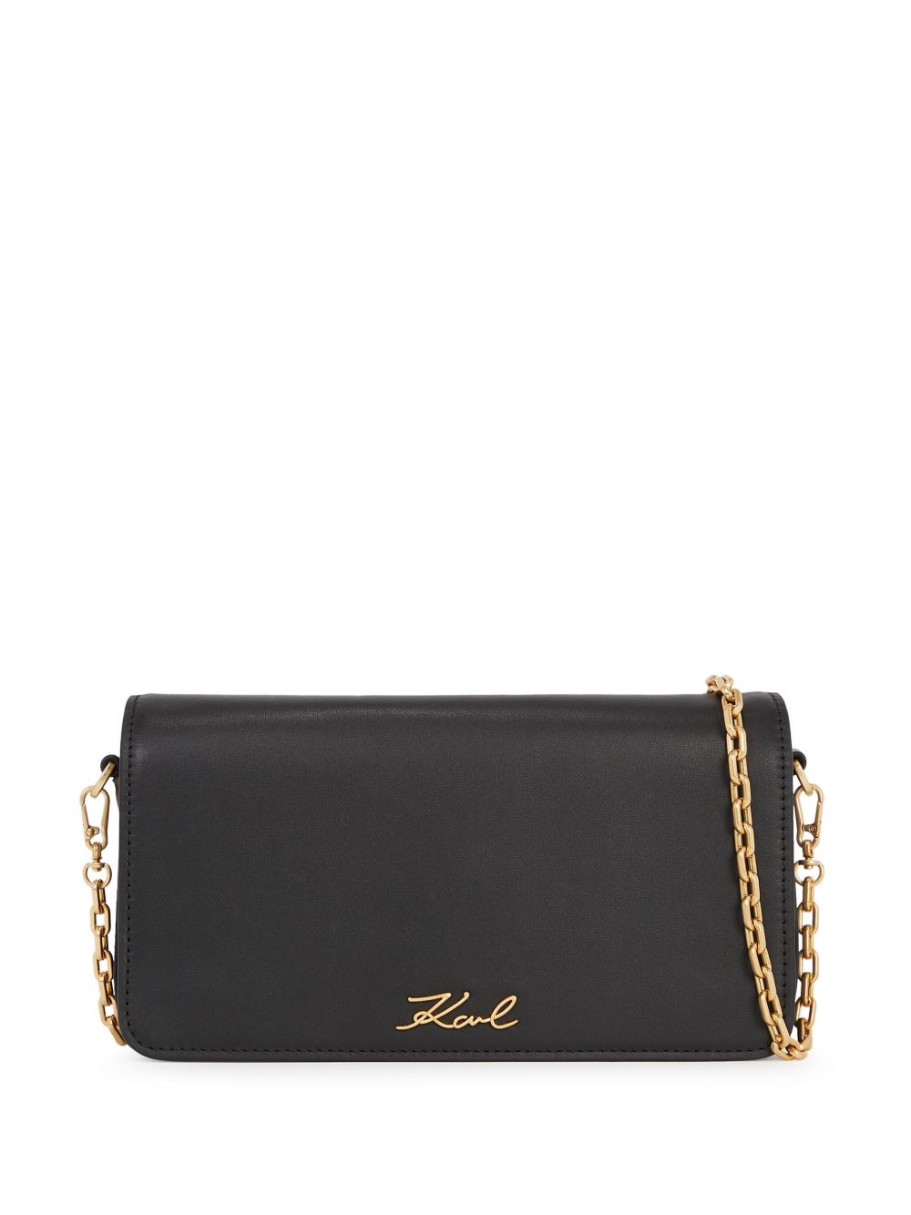 Karl Lagerfeld Signature 单肩包 - 黑色