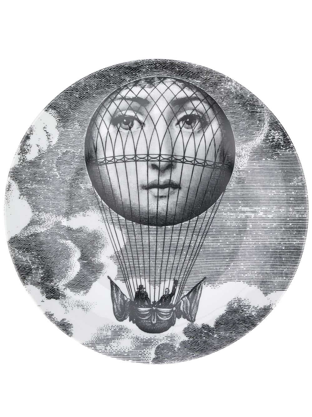 Fornasetti Lina Cavalieri 印花墙面挂饰餐盘 - 黑色