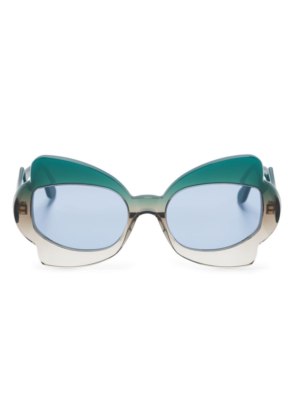 Marni Eyewear Monumental Gate 超大镜框太阳眼镜 - 绿色
