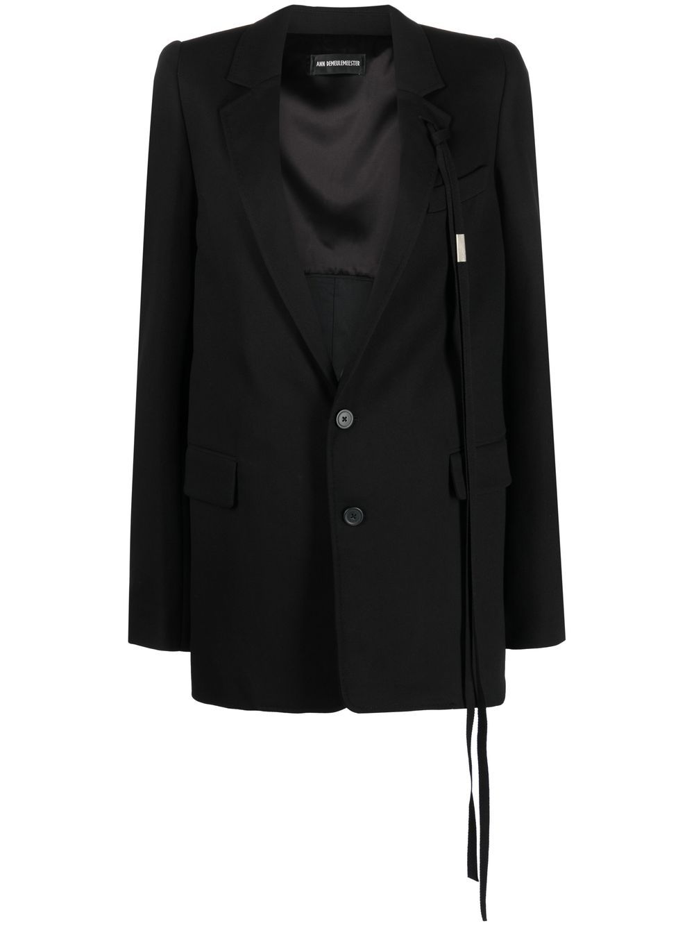 Ann Demeulemeester 单排扣西装夹克 - 黑色