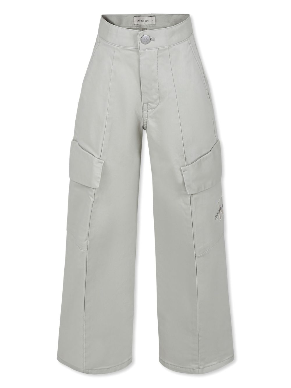 Calvin Klein Kids logo刺绣工装裤 - 中性色