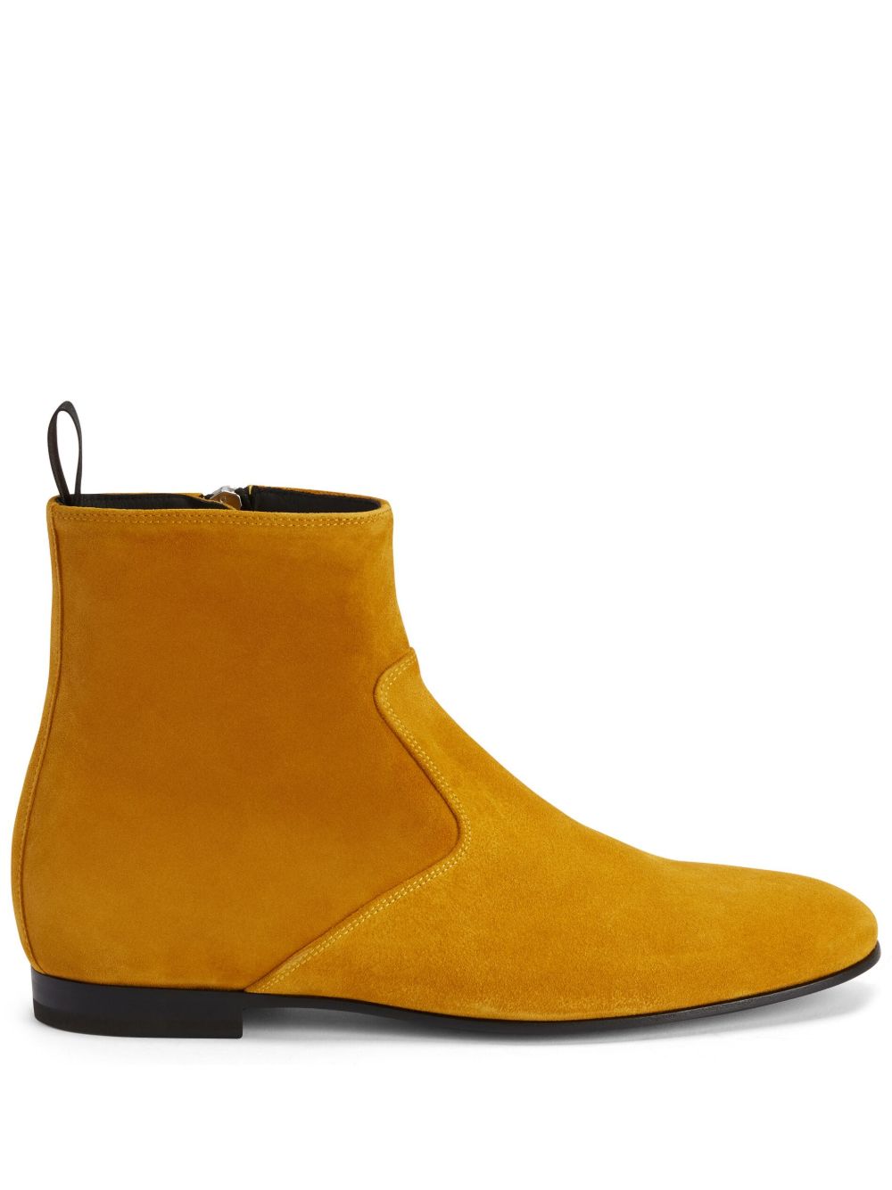 Giuseppe Zanotti 拉链绒面皮短靴 - 橘色