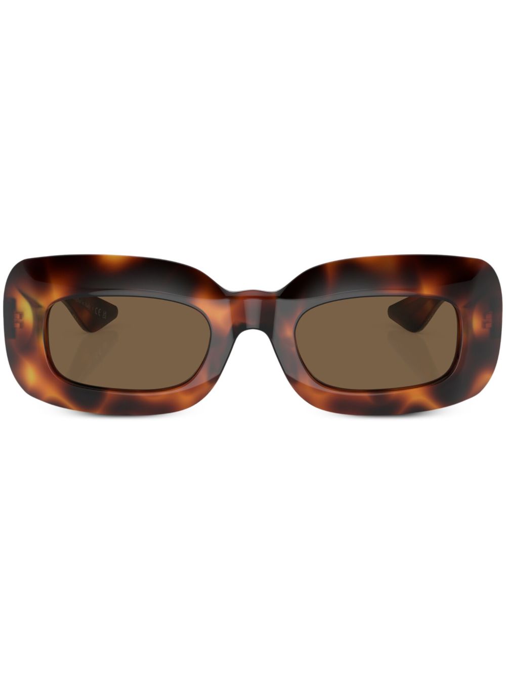 Oliver Peoples x Khaite 1966C 长方形框太阳眼镜 - 褐色