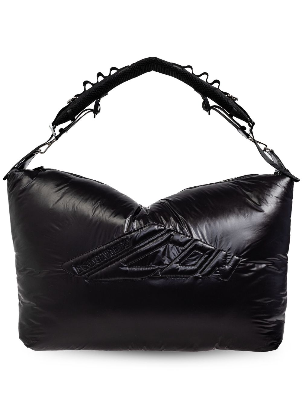 DSQUARED2 logo压纹超大单肩包 - 黑色