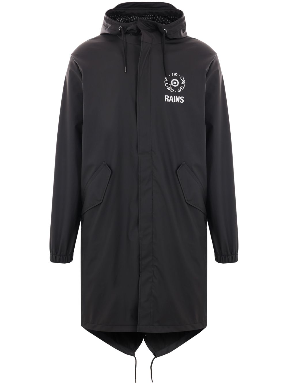 Rains x 10 Corso Como 印花连帽雨衣 - 黑色
