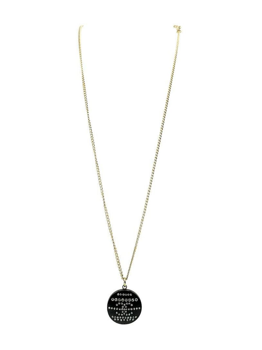 CHANEL Pre-Owned Chanel Black Resin CC Pendant Necklace 2009 - 金色