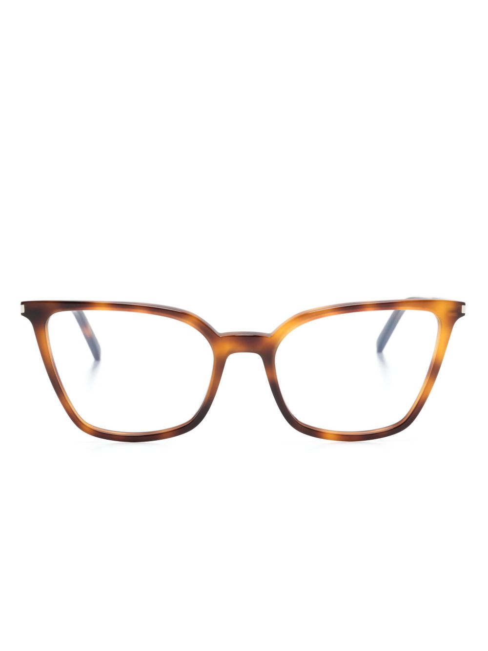 Saint Laurent Eyewear 玳瑁纹猫眼框眼镜 - 褐色
