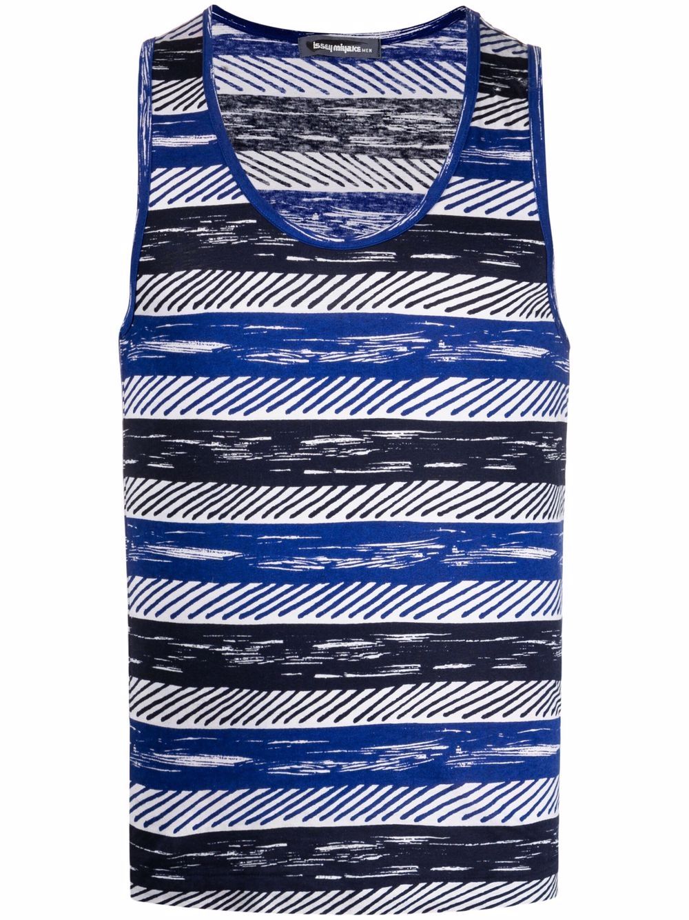 Issey Miyake Pre-Owned 条纹坦克背心（1980年代典藏款） - 蓝色