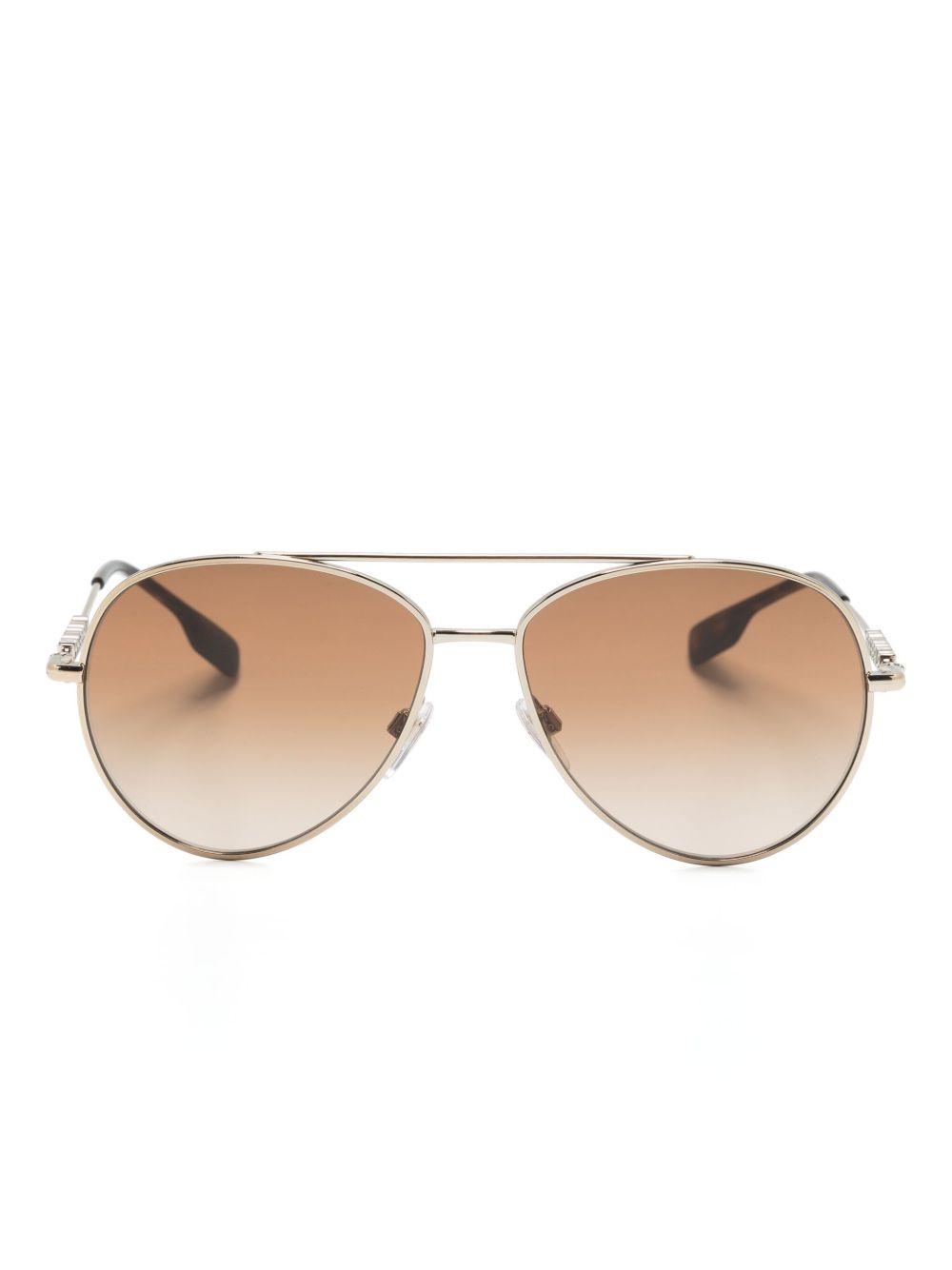 Burberry Eyewear BE3147 飞行员镜框太阳眼镜 - 金色