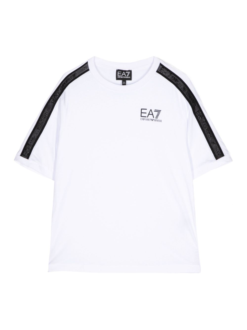 Ea7 Emporio Armani logo饰带棉T恤 - 白色